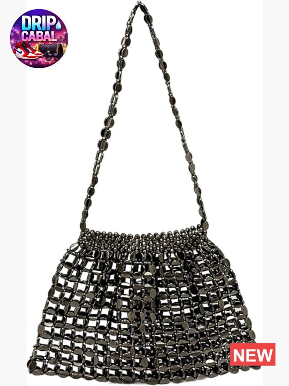 Beaded Evening Bag Clutch Purse Vintage Formal Dinner 1920s Chain Strap